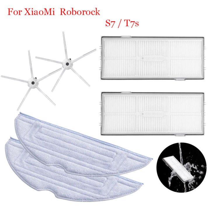 สำหรับ-xiaomi-roborock-s7-t7s-เครื่องดูดฝุ่นหุ่นยนต์อะไหล่-mop-rags-แปรงด้านข้าง-hepa-ตัวกรอง-mop-cloths-อุปกรณ์เสริม