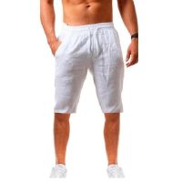 New Mens Cotton Linen Shorts Pants Male Summer Breathable Solid Color Linen Trousers Fitness Streetwear S-3XL