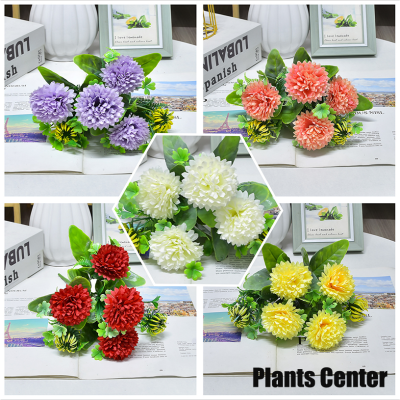 Plants Center สินค้าพร้อมส่ง🚛 P016 ดอกไม้ปลอม ดอกเบญจมาศ5สี เป็นพร็อพถ่ายรูป ตกแต่งบ้าน ร้านค้า คาเฟ่ ออฟฟิศ👰🏻‍♀️🤳