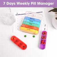 7 Day Pill Organizer 28 Compartment Pull-out Portable Color Pill Box Four A Day Travel Medicine Dispenser Pills Organizer Case Medicine  First Aid Sto