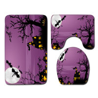 Halloween Decor Bathroom Mat Switch Ghost Bath Mats Set 3 Pieces Pumpkin Lantern Bat Bathroom Mat Set Shower Toilet Room Rug