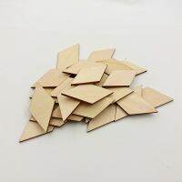 【YF】✱✼▲  20mm-100mm Unfinished Wood Unpainted Rhombus Cutout Slices Embellishments Ornaments for Wedding