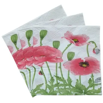 Happy Birthday Wishes Floral Butterfly Paper Napkin Serviette -  Hong  Kong