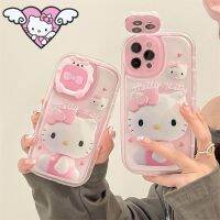 【LZ】☎  Anime hello kitty caso de telefone dos desenhos animados espelho iphone 1213promax sílica gel escudo protetor kawaii feminino anti-gota suporte do telefone