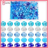 LUCKY HAIRACC 540 PCS แก้วคริสตัลใส ลูกปัดแก้วคริสตัล 6mm ครับ สีฟ้าผสม เครื่องรางสีมหาสมุทร AB การทำเครื่องประดับ AB หลวมประดับด้วยลูกปัดเสน่ห์ ลูกปัดแก้วลูกปัด กำไลข้อมือสร้อยข้อมือ