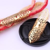 5pcs Flower Pattern Adjustable Gold Metal Hair Tube Beads Rings Cuffs Hair Accessories Dreadlocks Cuff Clip Hair Jewelry