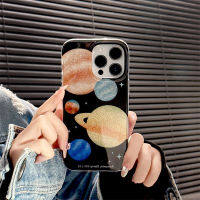 ภายใน Glitter Powder Gradient Planet Case สำหรับ iPhone14Promax ซองใส่ซิลิโคนสีดำสำหรับ iPhone12ProMax กรณีโทรศัพท์ดาวเคราะห์สีสันสดใสสำหรับ iPhone13 แฟชั่นสีโทรศัพท์กรณีสำหรับ iPhone11