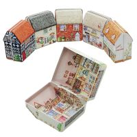 New Mini Metal Box Empty Tin Storage Box Tinplate Dream House Tin Metal Container Small Storage Box Kids Gift Random Color Storage Boxes