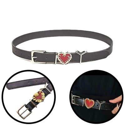 INS Decorative Belt Genuine Leather Love Metal Letter Square Pin Buckle Casual Matching Jeans