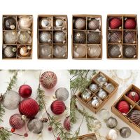 6 Pcs Christmas Tree Balls Lantern Decorations Baubles For Home Christmas Party Wedding XMAS Gift Pendant Ornament For Friend