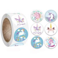 100-500pcs Cartoon Unicorn Sticker kids Reward Sticker Gift Decoration Label Teacher Encouragement Student Stationery Stickers Stickers Labels