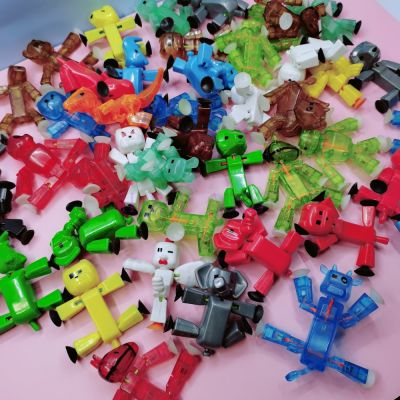 Random 1Pc/3Pcs Color DIY Creat Animation Film Sticky Robot Sucker Suction Cup Funny Deformable Stick Bot Action Figure Toys