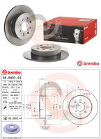 08 5803 41 จานเบรค ล้อ R (ยี่ห้อ BREMBO) รุ่น UV HONDA City 1.5 ปี 2009-2014 /HONDA Civic ไดเมนชั่น 1.7 ปี2001-2005