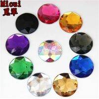 【CW】 Micui 20pcs 25mm Round Chamfer Crystals Rhinestones Flatback Glue Strass Stone MC156