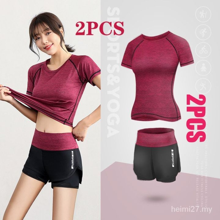 ❣ 【2 Pieces Set】Sports Wear Sports Suit Female Gym Running Casual Fashion  Yoga Suit Two PiecesSports Suit Women's Gym Running Leisure Fashion Yoga Clothes  Two-Piece Set 6vUB