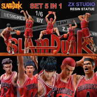 ของแท้ 100% งานปั้น ZX Studio จากการ์ตูนดัง Slam Dunk สแลมดังก์ Shohoku Team ทีมโชโฮคุ Sakuragi ซากุรางิ Rukawa รุคาว่า Akagi อาคากิ Mitsui มิสึอิ Ryota เรียวตะ 1/6 เซ็ต 5 ตัว SET 5 in 1 Five Tigers Basketball บาส งานแท้ GK Resin Statue งานเรซิ่น Figure