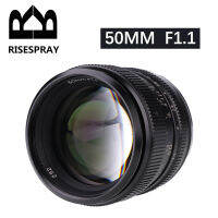 RISESPRAY 50MM F1.1 II APS-C เลนส์กล้อง Mirrorless รูรับแสงขนาดใหญ่โฟกัสแบบแมนนวลสำหรับ Canon M1M2M3M6M10M100 Night View