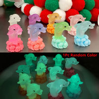 zhaowei 1Pc Luminous Dolphin Fragrance Figure Ornament Micro Landscape Dollhouse Decor