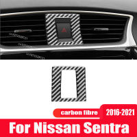 สำหรับ Nissan Xuanyi Sentra 2016-2021การปรับเปลี่ยนภายในคาร์บอนไฟเบอร์ไฟเตือนสติกเกอร์ตกแต่งรถอุปกรณ์เสริมภายใน