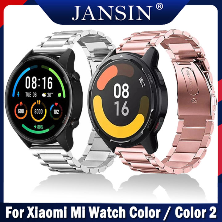 22mm-mi-watch-สายนาฬิกาข้อมือสแตนเลสด่วน-for-xiaomi-mi-watch-color-2-สร้อยข้อมือโลหะสายรัดข้อมือวงแทน-for-mi-watch-color-smart-watch