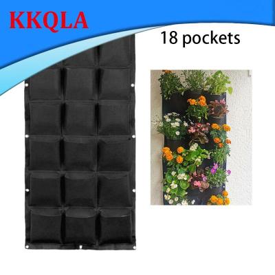 QKKQLA 18 Pockets Wall-mounted Planting Bags Planter Vertical Black Pockets Wall Hanging Bags Garden Tools Flower Plant Pot