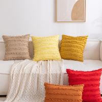 【hot】✕☾☸ Cotton Hemp Pillowcase Inset Core Cut Tassel Sofa with