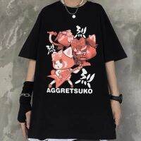 {Match maker}}ฤดูร้อนมังงะ Aggretsuko เสื้อยืดอะนิเมะฮาราจูกุพังก์หญิงแฟชั่นหลวมสบายๆการ์ตูนฮิปฮอปผู้หญิงเสื้อผ้า Y2k