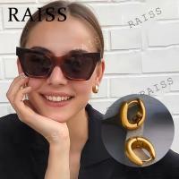 RAISS ต่างหูหยดน้ำแบบเรียบง่ายสไตล์วินเทจสไตล์ฝรั่งเศสห่วงห้อยต่องแต่งผู้หญิงต่างหูเกาหลีตุ้มหูอินเทรนด์