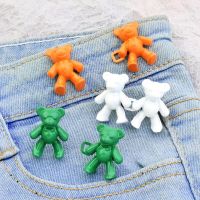 2Pcs Bear Shaped Detachable Jean Button Pins Adjustable Waist Extender for Pants Haberdashery