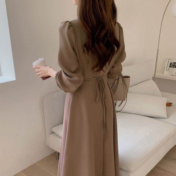 ชุดเดรสผู้หญิง-เดรส-ชุดเดรส-dress-เดรสผู้หญิง-ชุดเดรสสวยๆหรู-hs-5602-พร้อมส่ง-เดรสทำงาน-เดรสเรียบหรู-เดรสยาว-เดรสสีพื้น-ชุดราตรี-ชุดยาว-dress-เดรส-ชุดทำงาน-เดรสสีน้ำตาล