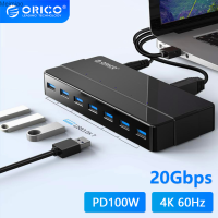 ORICO 7 4พอร์ต USB ฮับ3.0กับ12V อะแดปเตอร์แยกอะแดปเตอร์ไฟ USB OTG สำหรับโน้ตบุ๊คพีซีแล็ปท็อปเดสก์ท็อปอุปกรณ์คอมพิวเตอร์ Meimiao