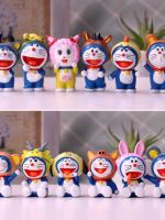 ❀❀ zodiac signs blue fat man complete set of blind box doll Tinker cat model hand-held office desk decoration