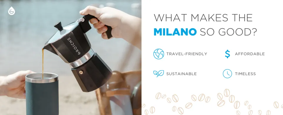 GROSCHE Milano Stovetop Espresso Maker Moka Pot 3 Espresso Cup size 5oz, Red