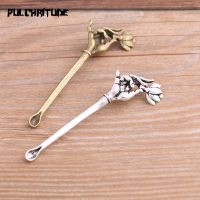 6pcs 19*59mm Two Color Metal Zinc Alloy Lotus Hand Charms Fit Jewelry Can Lick Ears Pendant Charms Makings DIY accessories and others