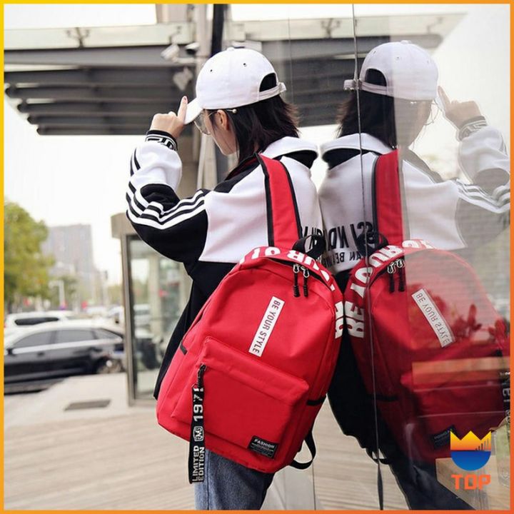 top-กระเป๋าเป้สายเกาหลี-กระเป๋าเป้เดินทาง-กระเป๋าเป้ลำลอง-กระเป๋าผ้าสะพายข้าง-กระเป๋าเป้สะพายหลังความจุขนาดใหญ่-backpack