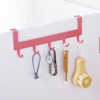 【YF】 Wrought Iron Spray Plastic Storage Hook Household Kitchen Cabinet Door Back Type 5 Hanger Behind The