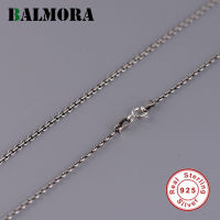 BALMORA 100 Real 925 Sterling Silver Necklaces For Women Men Simple Fashion Thai Silver Chain Accessory Daily Jewelry Gift