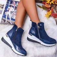 Women Boot Autumn Winter High Top Vulcanize Shoes Women Platfrom Wedges Shoes Zipper Chunky Sneakers Female Shoes Plus Size