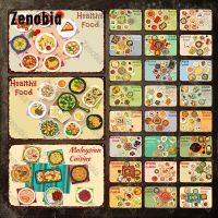 Plaque Cuisine Metal Sign Healthy Delicious Food Different Country Food Tin Sign Retro Metal Poster Cafe Home Kitchen Wall Decor Size: 20cm X 30cm（Contact the seller, free customization）