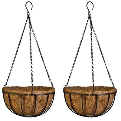 Hanging Basket for Plants Garden Flower Planter with Chain Plant Pot Home Balcony Decoration 2 pcs-8 inch
