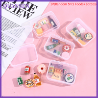 QUANSEN 5Pcs1:12 dollhouse MINI drink bottle อาหารจานขนมแกล้งเล่นของเล่นห้องครัว