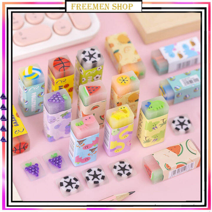 Korea Ins Creative Cute Fruit Football Dinosaur Eraser Student Children