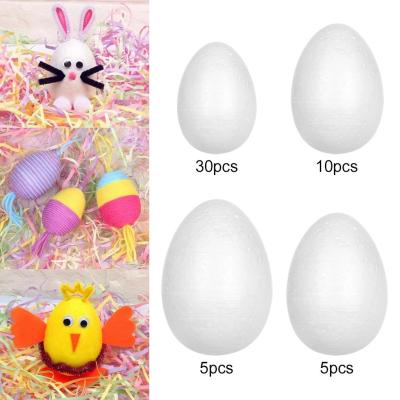 Crafts Creation 100x Creative Easter Eggs Craft Set  DIY Foam Fake Blank Eggs  Painted Hanging Ornaments for Children Party Festival Kindergarten