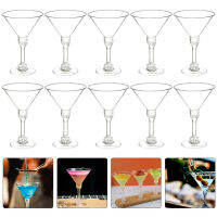 RUDMALL 10pcs ถ้วยไวน์โปร่งใสมาร์ตินี่ถ้วยพลาสติก Clear Martini Cup Martini Containers