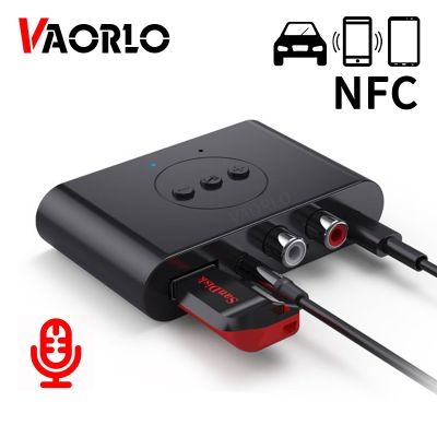 VAORLO NFC Bluetooth 5.0 Audio Receiver With Mic 3.5mm AUX USB U-Disk Jack Stereo Music Wireless Adapter For Car Kit Speaker