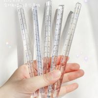 【CW】 1 pc In the Glitter Triangular Ruler Straightedge Student Math Study Measuring Stationery