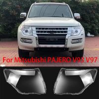 ฝาปิดเลนส์ Lampu Depan Mobil ด้านซ้าย/ขวาสำหรับ Mitsubishi PAJERO V93 V97 2007-2015ฝาครอบไฟหน้าโป๊ะไฟแบบโปร่งใสแบบใส