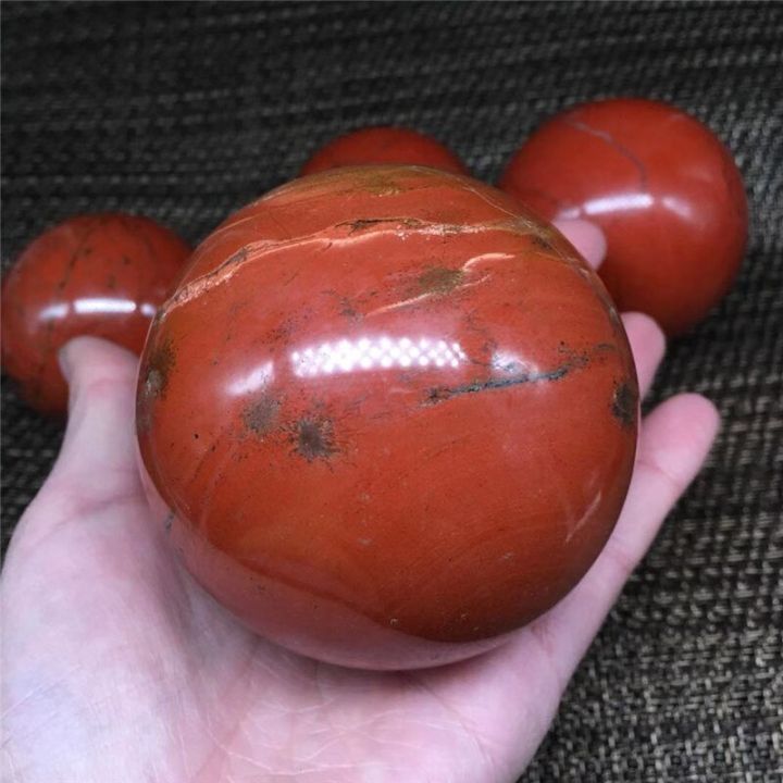 คริสตัลแจสเพอร์สีแดงธรรมชาติหินควอตซ์คริสตัลทรงกลมลูกบอลบำบัด