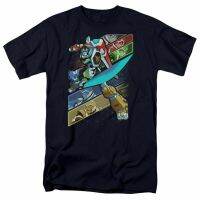 Voltron Legendary Defender Crisscross T Shirt Mens Licensed Cartoon Navy , New style cotton top short-sleeved T-shirt