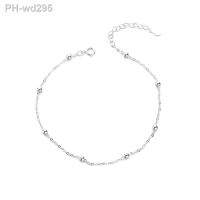 Summer Fashion 925 Sterling Silver Chain Anklets For Women Beach Party Beads Ankle Jewelry Girl Best Gifts